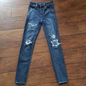 American Eagle Distressed HI-rise Jegging